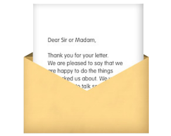 A letter sticking out of the top of a brown envelope