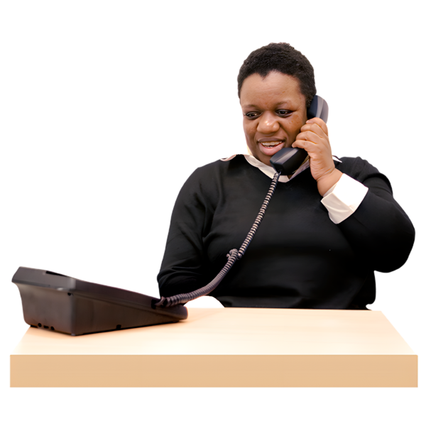 A woman talking on the phone