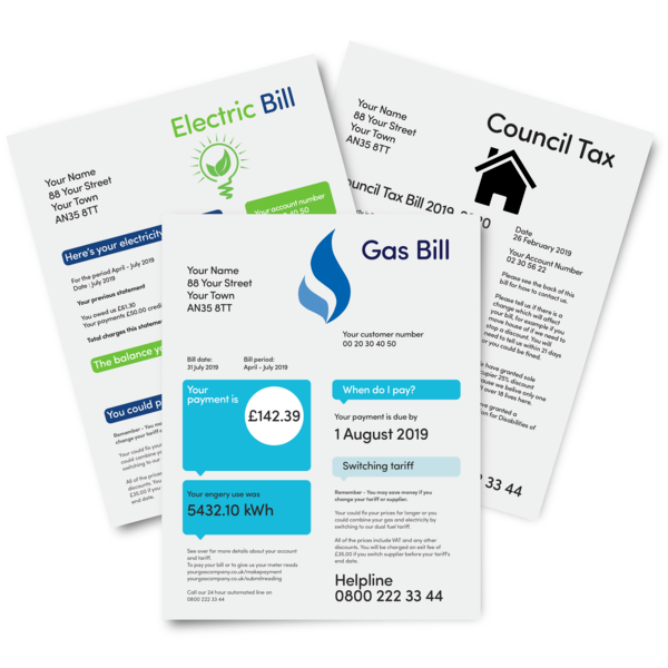 A pile of bills, with the one on the top saying Gas Bill