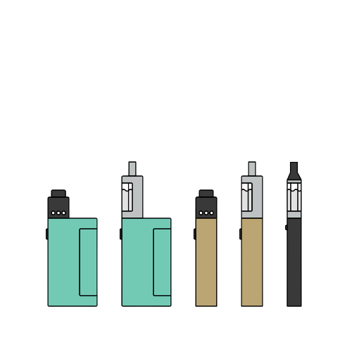 A selection of different vape pens