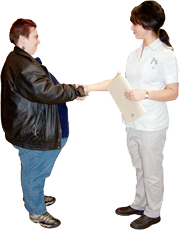 Two people shaking hands