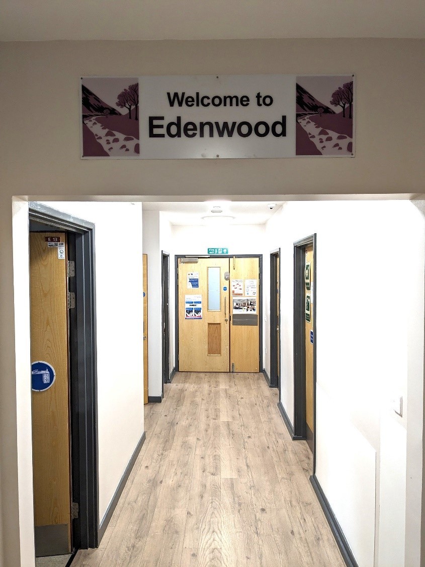 The main entrance corridor  to Edenwood ward