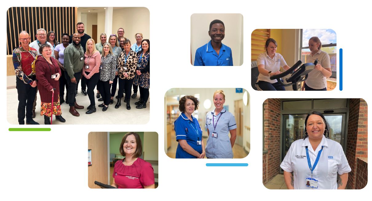 Staff photographs, various staff members smiling to camera