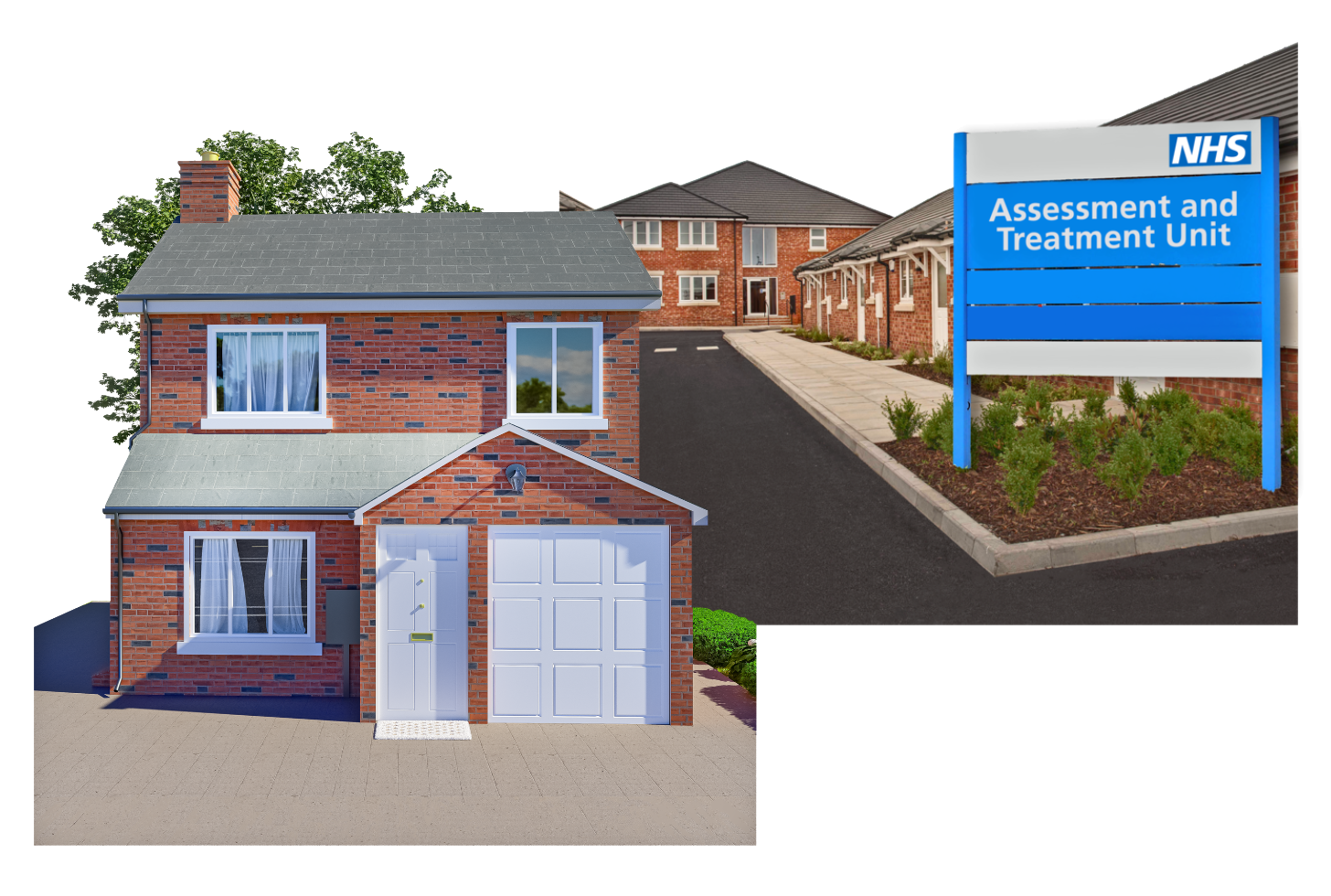 A house and a NHS treatment and assessment unit