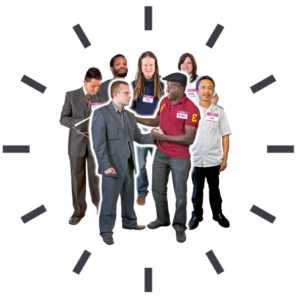 A group of staff and patients