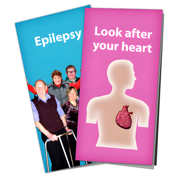 Two health information leaflets covering epilepsy and looking after your heart
