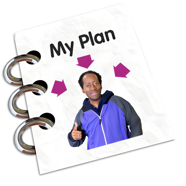 A document with my plan written on the cover