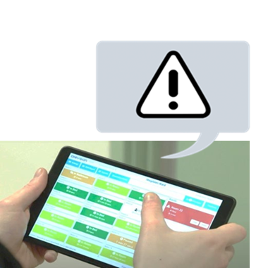 A mobile device showing an alert