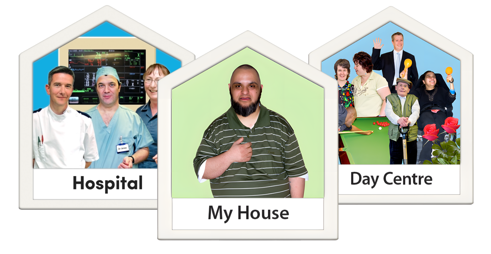 A hospital, house and day centre