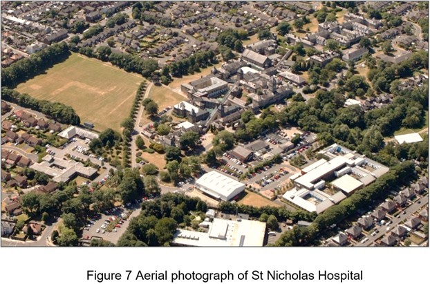 St Nicholas Hospital aerial view