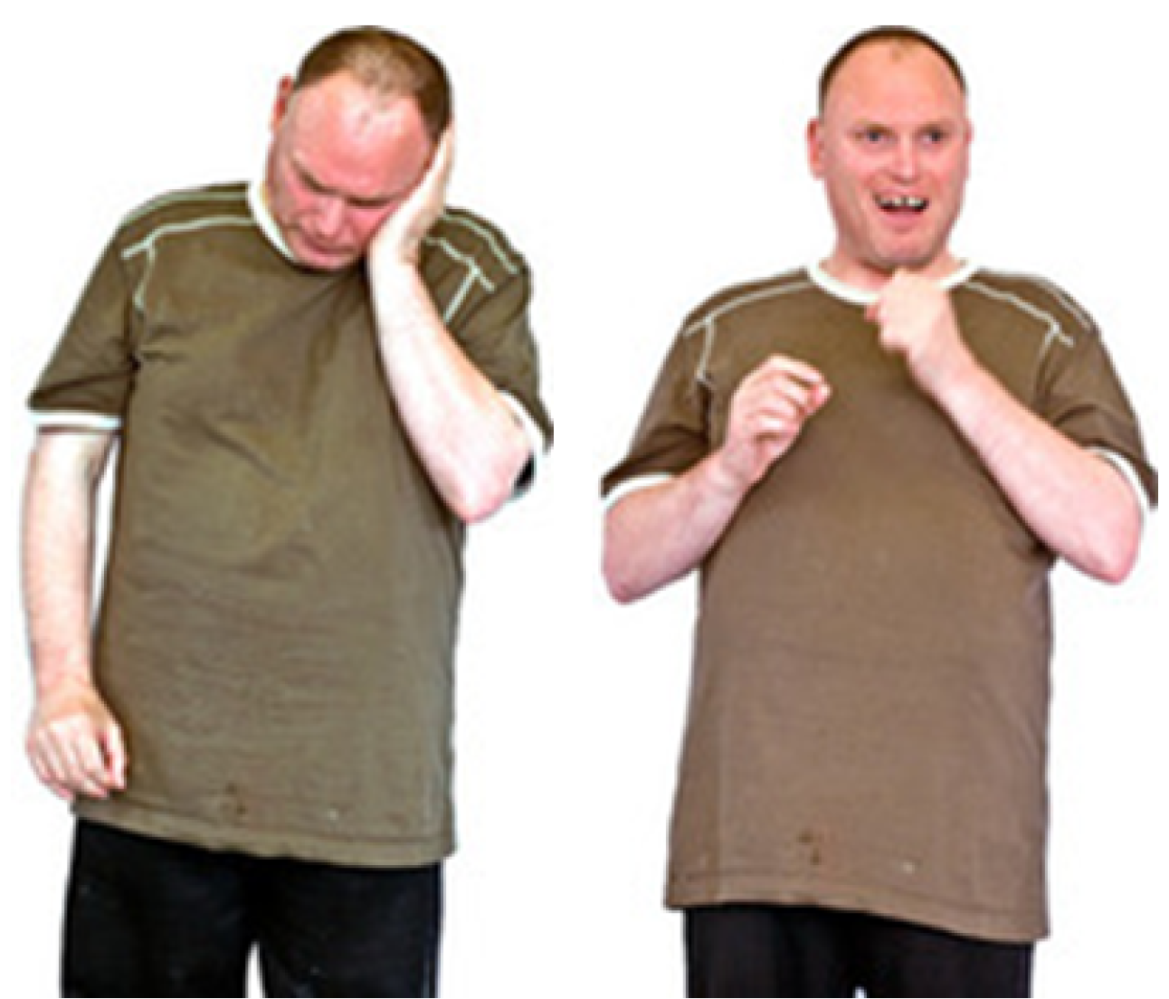 A man looking sad and a man looking happy