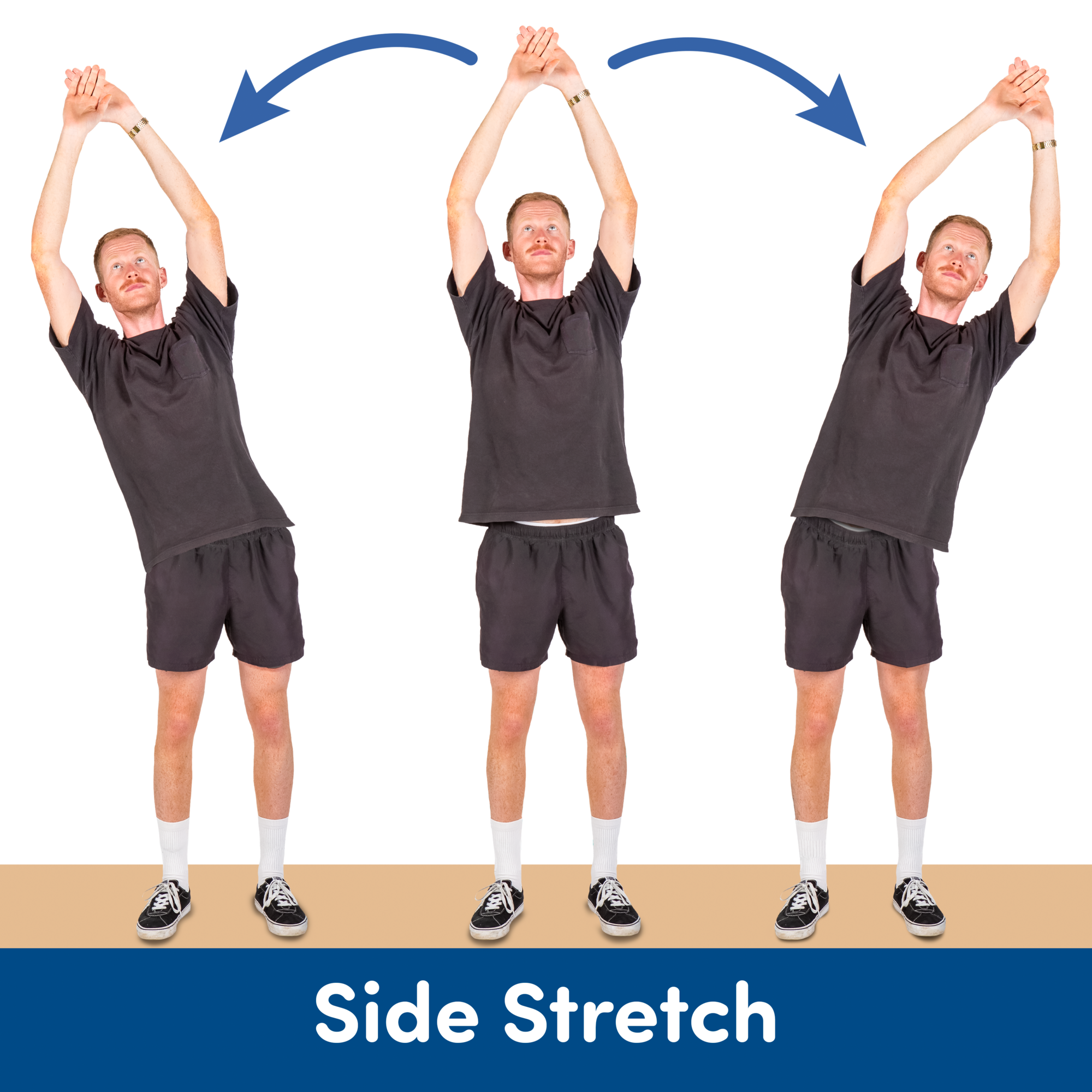 A man doing stretches side to side