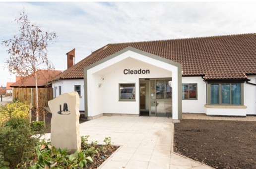 A photo of the exterior entrance to cleadon