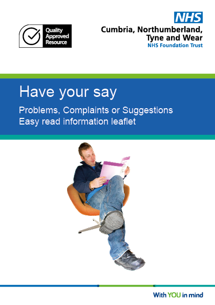 Front cover of Trust complaints leaflet