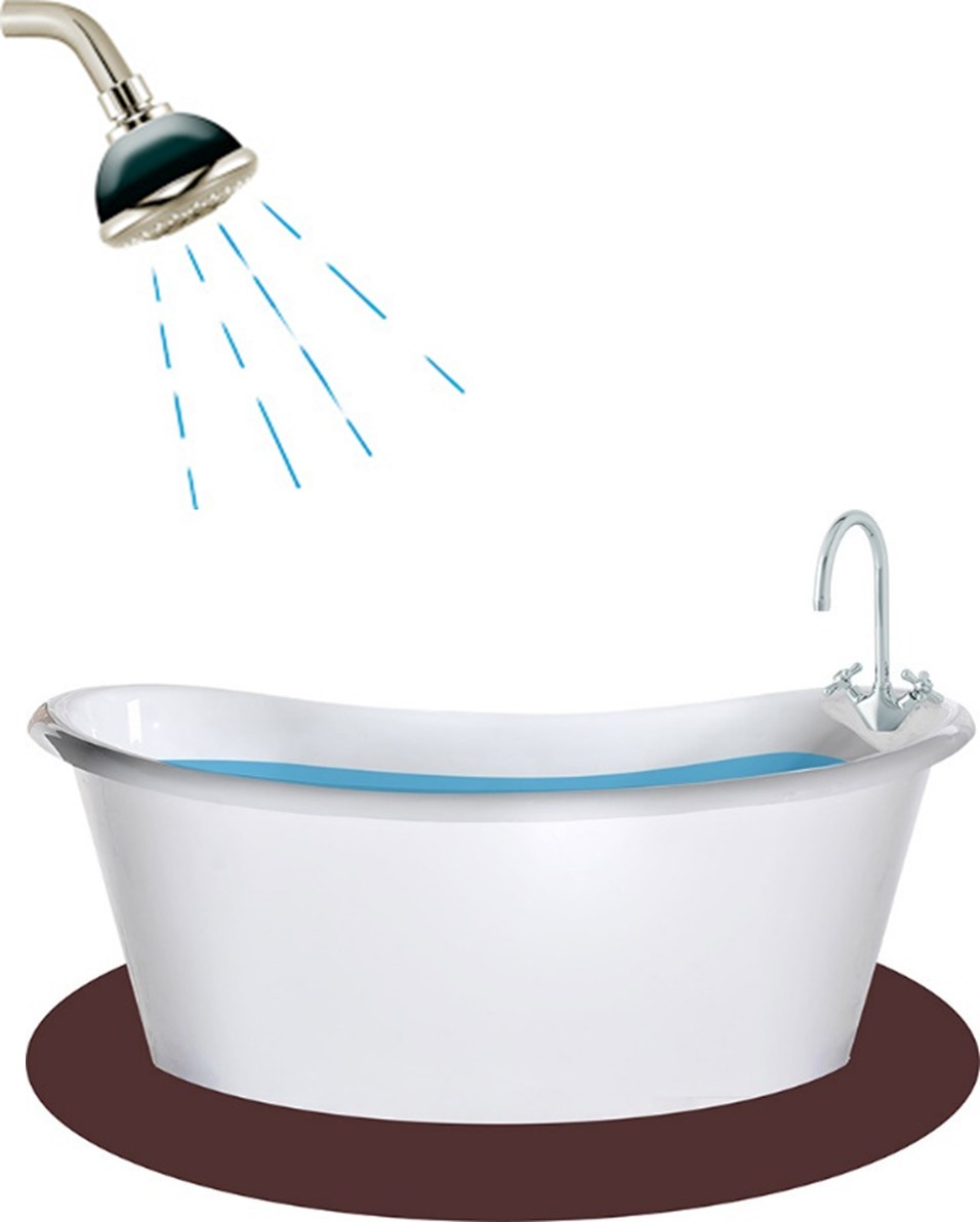 Image of a shower and bath