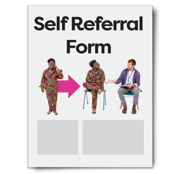 A form with self referral written at the top